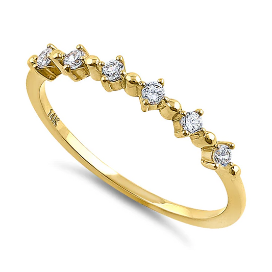 JB:ORD4094 Solid 14K Yellow Gold Classic Row 0.18 ct. Diamond Ring