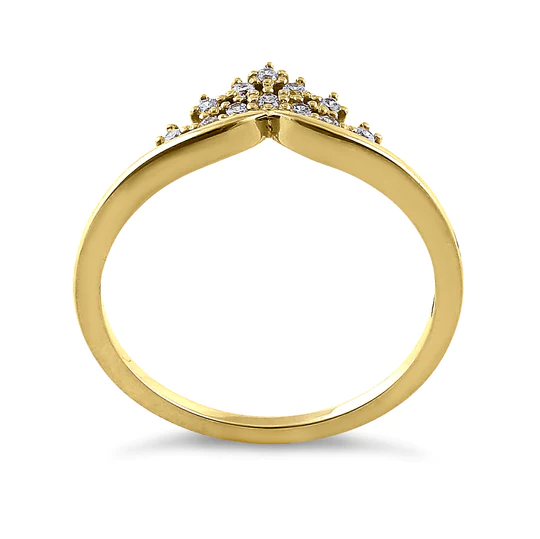 JB:ORD4102 Solid 14K Yellow Gold Crown 0.12 ct. Diamond Ring
