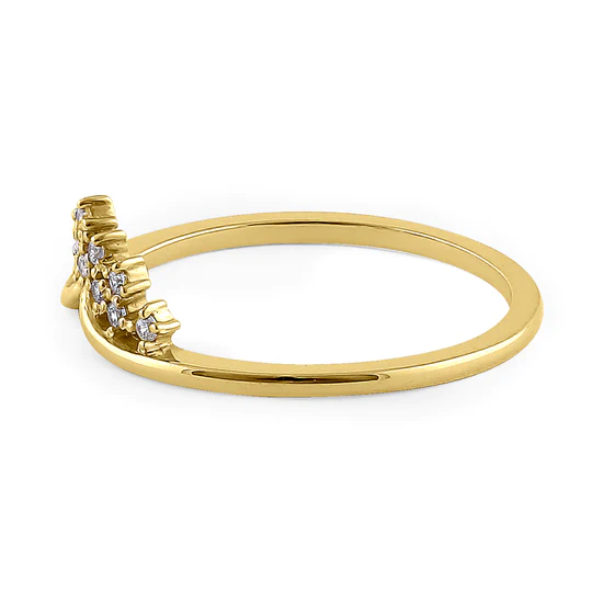 JB:ORD4102 Solid 14K Yellow Gold Crown 0.12 ct. Diamond Ring