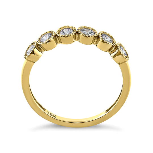 JB:ORD4103 Solid 14K Yellow Gold Six Round 0.75 ct. Diamond Ring