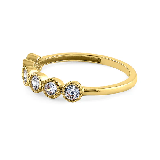 JB:ORD4103 Solid 14K Yellow Gold Six Round 0.75 ct. Diamond Ring