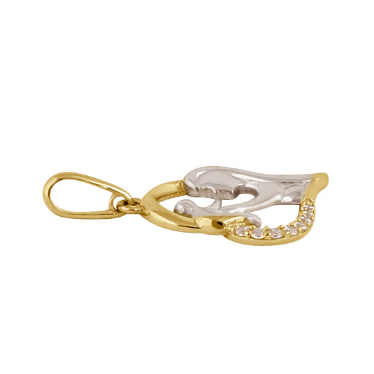 JB:OPZ116 Solid 14K Gold Loving Mom's Heart CZ Pendant