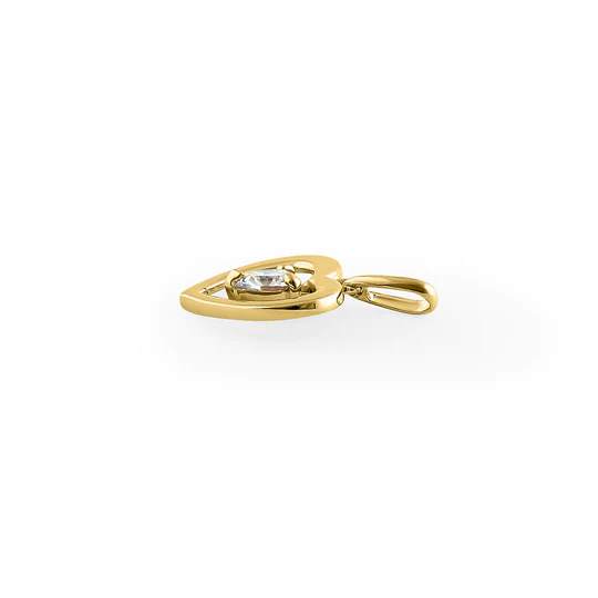 JB:OPZ153 Solid 14K Yellow Gold Infinity Heart CZ Pendant