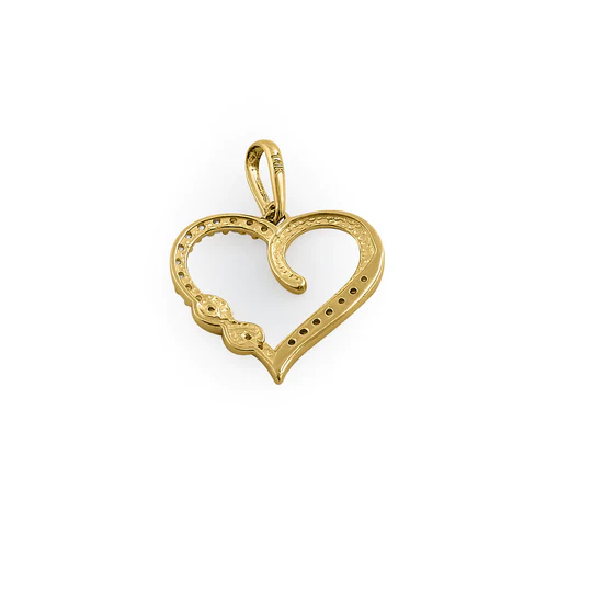 JB:OPZ153 Solid 14K Yellow Gold Infinity Heart CZ Pendant