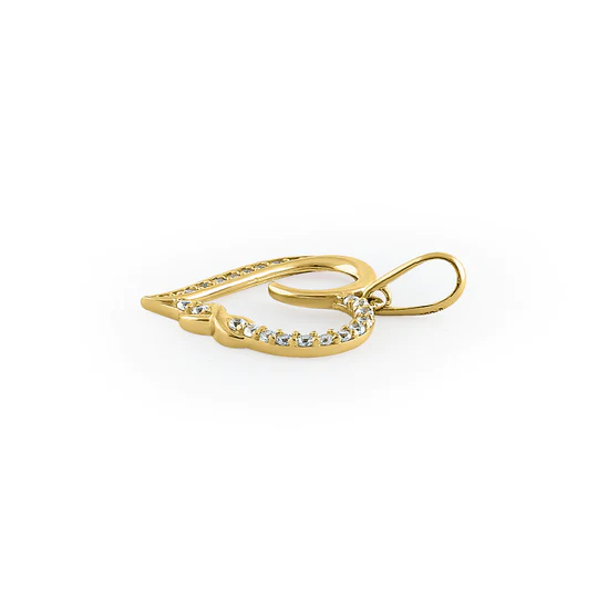 JB:OPZ153 Solid 14K Yellow Gold Infinity Heart CZ Pendant