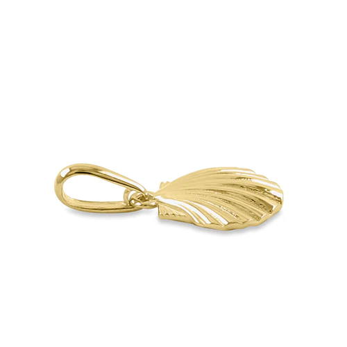JB:OPP416  Solid 14K Yellow Gold Clam Shell Pendant
