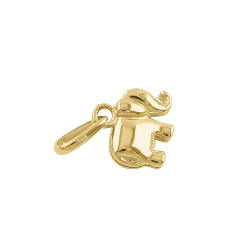 JB:OPP417 Solid 14K Yellow Gold Small Elephant Pendant