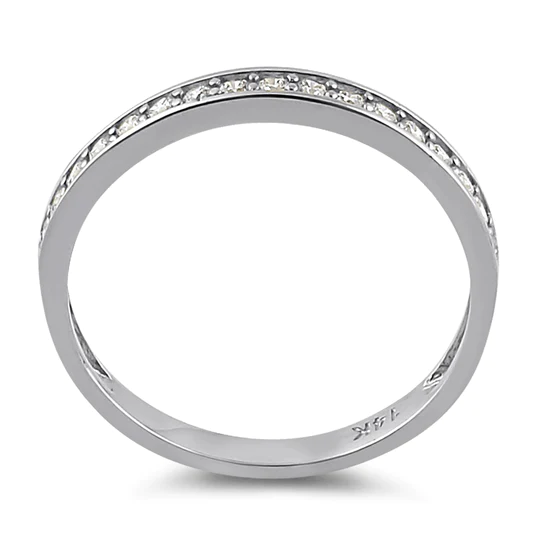 JB:ORZ207 Solid 14K White Gold Half Eternity Wedding Band
