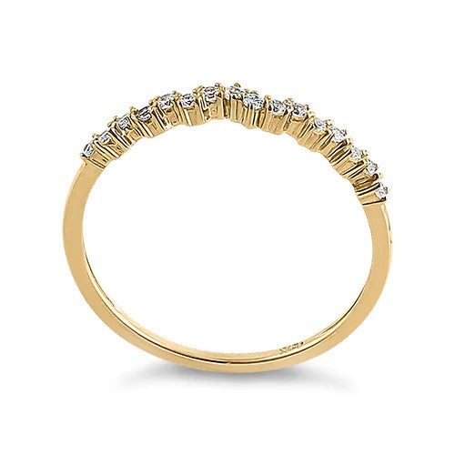 JB:ORZ055 Solid 14K Yellow Gold Crooked 0.20 ct. Diamond Ring
