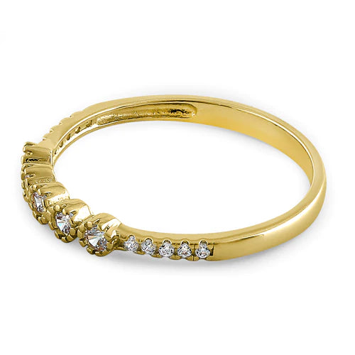JB:ORD4095 Solid 14K Yellow Gold Five Round CZ Ring