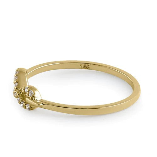 JB:ORZ045 Solid 14K Yellow Gold Trendy Infinity CZ Ring