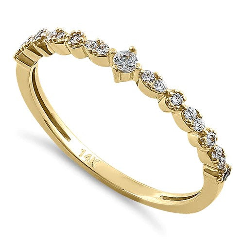 JB:ORZ54 Solid 14K Yellow Gold Half Eternity Clear Round CZ Ring