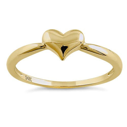 JB:ORP2224 Solid 14K Yellow Gold Plush Heart Ring