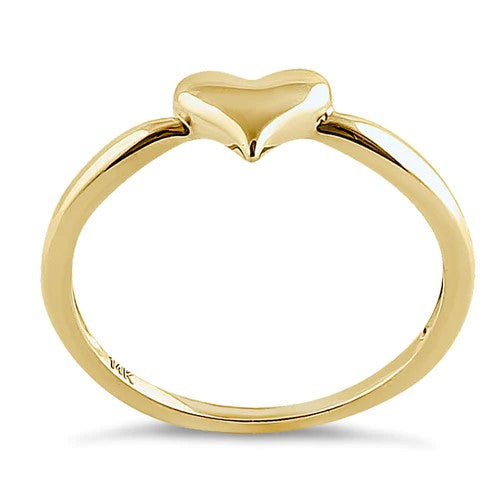JB:ORP2224 Solid 14K Yellow Gold Plush Heart Ring