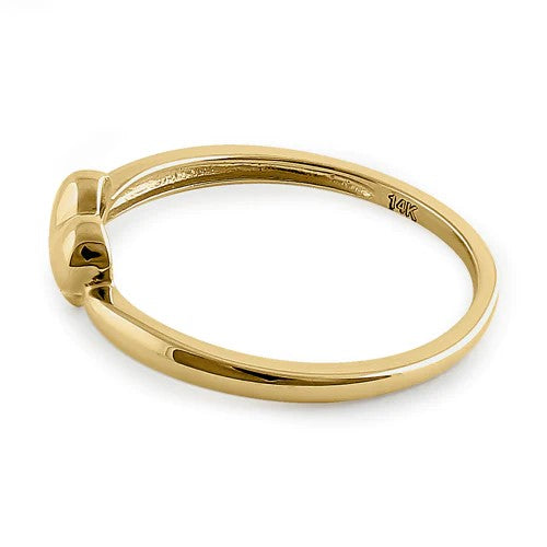 JB:ORP2224 Solid 14K Yellow Gold Plush Heart Ring