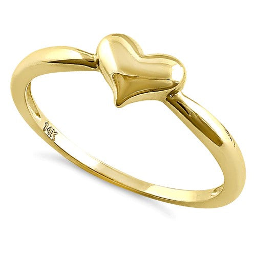 JB:ORP2224 Solid 14K Yellow Gold Plush Heart Ring