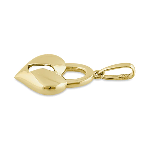 JB:OPP306Solid 14K Yellow Gold Heart Lock Pendant