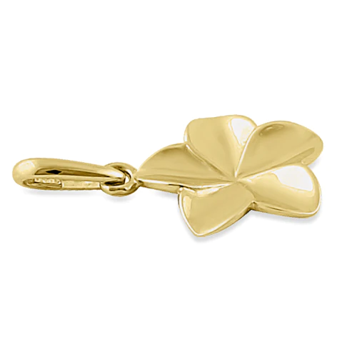 JB:OPP320 Solid 14K Yellow Gold Plumeria Flower Pendant