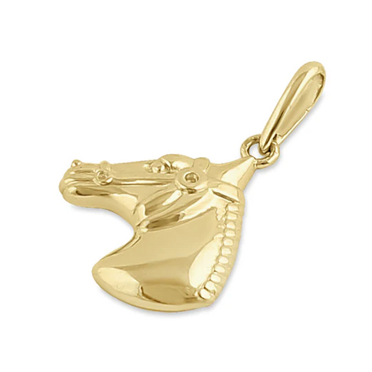 JB:OPP343 All products Solid 14K Yellow Gold Horse Head Pendant