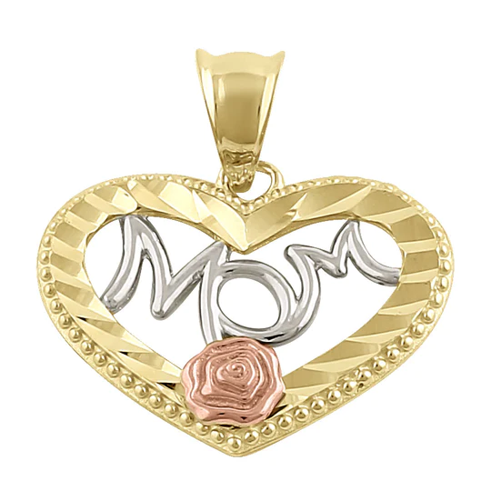 JB:OPP350 Solid 14K Yellow Gold Mom Pendant