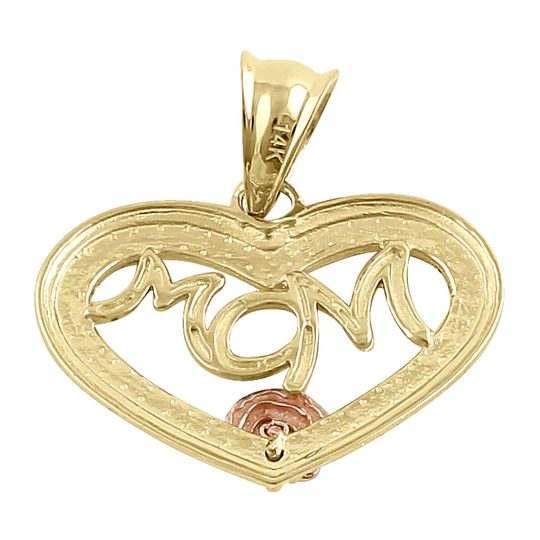 JB:OPP350 Solid 14K Yellow Gold Mom Pendant