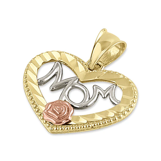 JB:OPP350 Solid 14K Yellow Gold Mom Pendant