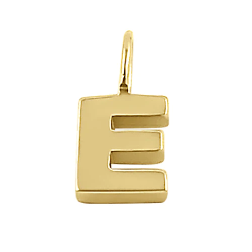 JB:OPP364 All products Solid 14K Gold E Initial Pendant