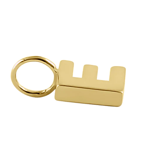 JB:OPP364 All products Solid 14K Gold E Initial Pendant