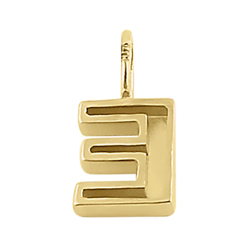 JB:OPP364 All products Solid 14K Gold E Initial Pendant
