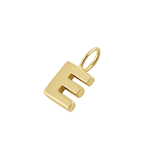 JB:OPP364 All products Solid 14K Gold E Initial Pendant