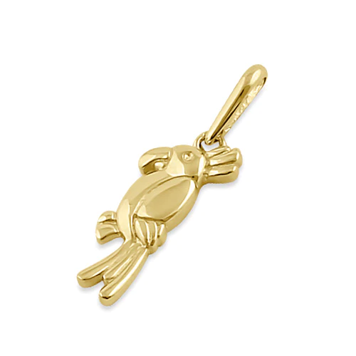 JB:opp386 Solid 14K Gold Parrot Pendant