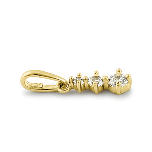 JB:OPZ009 All products Solid 14K Yellow Gold Triple Round Cl...