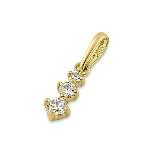JB:OPZ009 All products Solid 14K Yellow Gold Triple Round Cl...