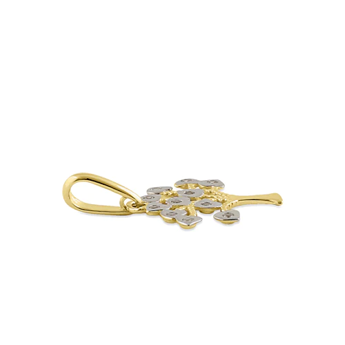 JB:OPZ024  Solid 14K Yellow Gold Tree of Life CZ...