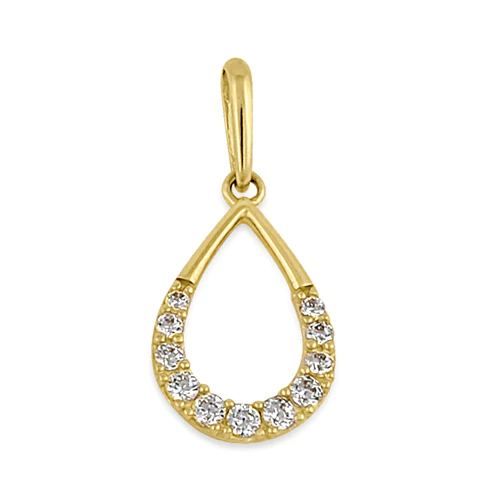 JB:OPZ042  Solid 14K Yellow Gold Elegant CZ Drop...