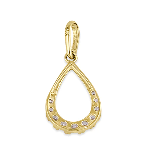 JB:OPZ042  Solid 14K Yellow Gold Elegant CZ Drop...