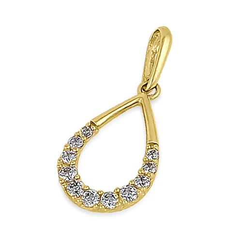 JB:OPZ042  Solid 14K Yellow Gold Elegant CZ Drop...