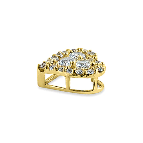 JB:OPZ051 Solid 14K Yellow Gold Sparkle Heart R...
