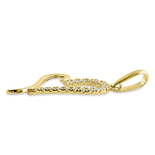 JB:OPZ053  Solid 14K Yellow Gold Curvy Heart Rou...