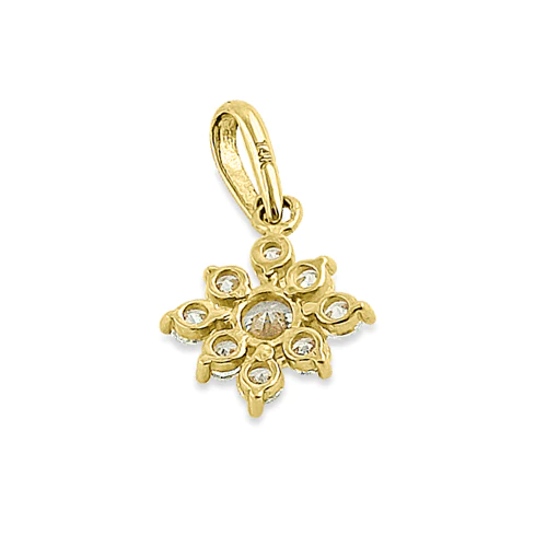 JB:OPZ055 Solid 14K Yellow Gold Artistic Flower...