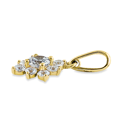 JB:OPZ055 Solid 14K Yellow Gold Artistic Flower...