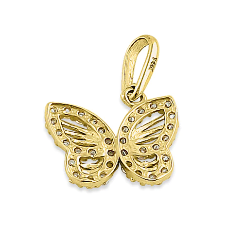 JB:OPZ056 Solid 14K Yellow Gold Monarch Butterf...
