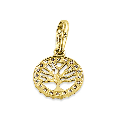 JB:OPZ058 Solid 14K Yellow Gold Tree of Life Ro...
