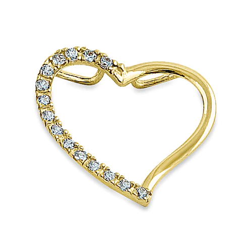 JB:OPZ060 Solid 14K Yellow Gold Heart Accent Ro...