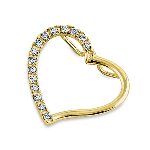 JB:OPZ060 Solid 14K Yellow Gold Heart Accent Ro...