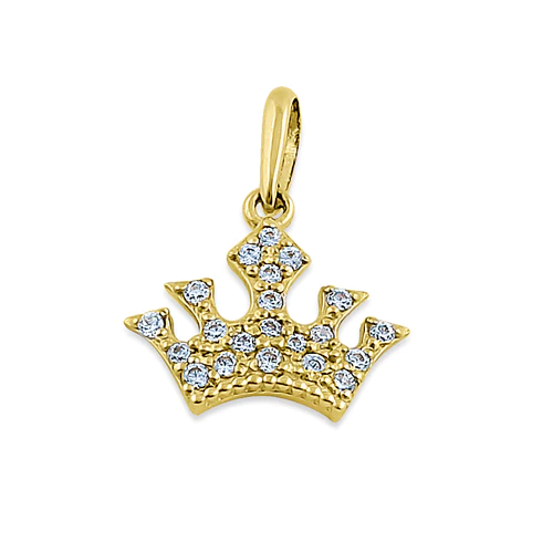 JB:OPZ068  Solid 14K Yellow Gold Queen's Crown C...
