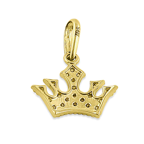 JB:OPZ068  Solid 14K Yellow Gold Queen's Crown C...