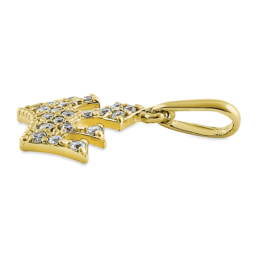 JB:OPZ068  Solid 14K Yellow Gold Queen's Crown C...