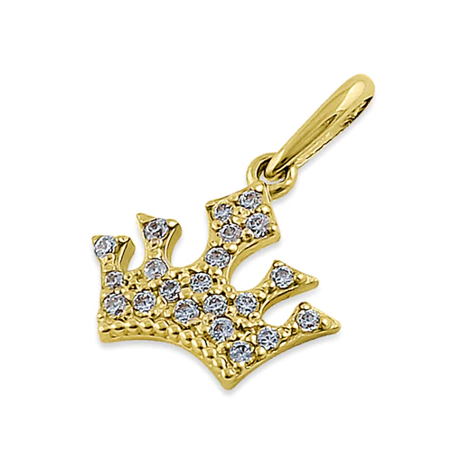 JB:OPZ068  Solid 14K Yellow Gold Queen's Crown C...
