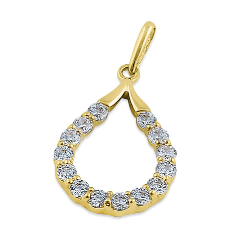 JB:OPZ069  Solid 14K Yellow Gold Artistic Drop C...